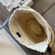 Loewe Drawstring Bucket Borse Imitazioni Palm Leaf e vitello nera