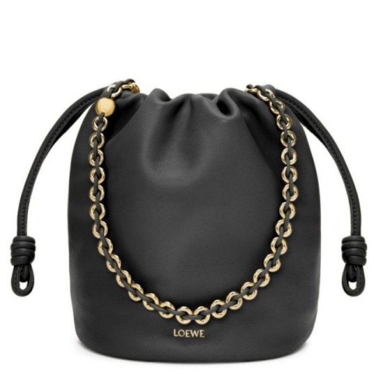 Loewe Flamenco Purse Bucket Borsa Nero Nappa Agnello