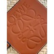 Loewe Medium Basket Bora Pari all'originale replica Raffia e vitello marrone