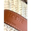 Loewe Medium Basket Bora Pari all'originale replica Raffia e vitello marrone