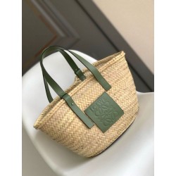 Loewe Medium Basket Borse Imitazioni Raffia e vitello rosmarino