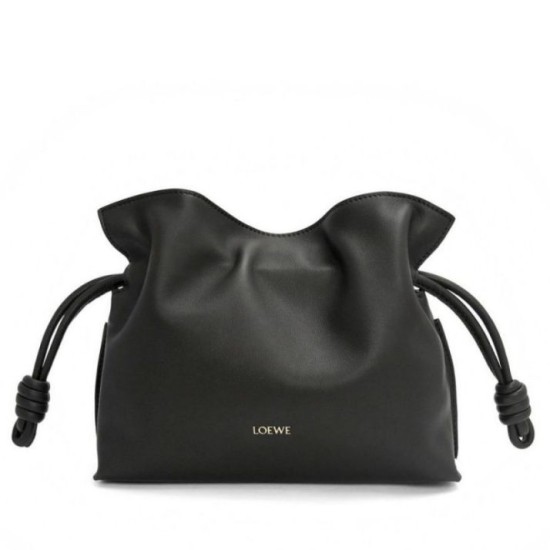 Loewe Mini Flamenco Clutch Borse Firmate Replica Nero Nappa Vitello