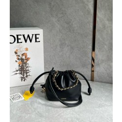 Loewe Mini Flamenco Purse Borse Replica Nero Nappa Agnello