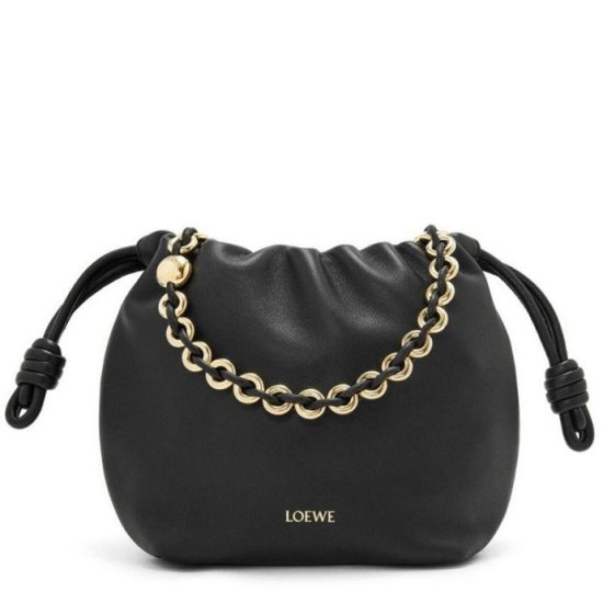 Loewe Mini Flamenco Purse Borse Replica Nero Nappa Agnello