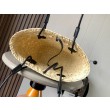 Loewe Piccolo Anagram Basket Imitazioni borse griffate Iraca Palm e Vitello Nero