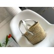 Loewe Piccolo Basket Borse Replica Raffia e vitello bianca