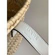Loewe Piccolo Basket Borse Replica Raffia e vitello bianca