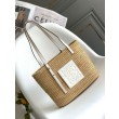 Loewe Piccolo Square Basket Bora Pari all'originale replica Raffia e vitello bianca