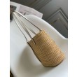 Loewe Piccolo Square Basket Bora Pari all'originale replica Raffia e vitello bianca