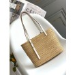 Loewe Piccolo Square Basket Bora Pari all'originale replica Raffia e vitello bianca