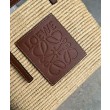 Loewe Piccolo Square Basket Borse Firmate Replica Raffia e vitello marrone