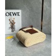 Loewe Piccolo Square Basket Borse Firmate Replica Raffia e vitello marrone