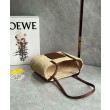 Loewe Piccolo Square Basket Borse Firmate Replica Raffia e vitello marrone
