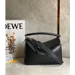 Loewe Puzzle Medium Borsa Replica 1:1 Nero Classico Vitello