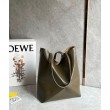 Loewe Puzzle Medium Fold Tote Borsa Dark Green Vitello
