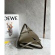 Loewe Puzzle Medium Fold Tote Borsa Dark Green Vitello