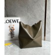 Loewe Puzzle Medium Fold Tote Borsa Dark Green Vitello