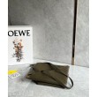 Loewe Puzzle Medium Fold Tote Borsa Dark Green Vitello