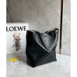 Loewe Puzzle Medium Fold Tote Qualità superiore replica Nero Vitello
