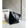Loewe Puzzle Medium Fold Tote Qualità superiore replica Nero Vitello