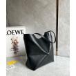 Loewe Puzzle Medium Fold Tote Qualità superiore replica Nero Vitello