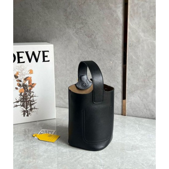 Replica Perfette Loewe Mini Pebble Bucket Borsa Nero Vitello imitazioni