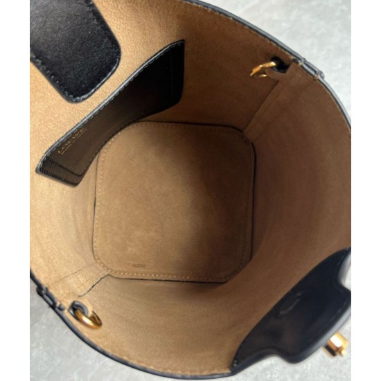Replica Perfette Loewe Mini Pebble Bucket Borsa Nero Vitello imitazioni