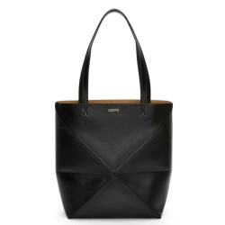 Loewe Puzzle Medium Fold Tote Qualità superiore replica Nero Vitello