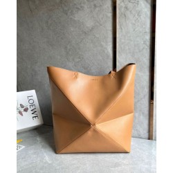 Loewe Grande Puzzle Fold Tote Imitazioni borse griffate Tan Calfskin