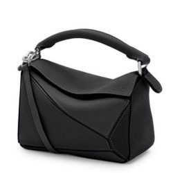 Replica Perfette Loewe Mini Puzzle  Perfetta Nero Vitello imitazioni