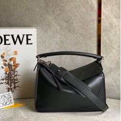 Loewe Puzzle Medium Borsa Replica 1:1 Nero Classico Vitello qualità specchio Replica Perfette Loewe Puzzle Medium Borsa 1:1 Nero Classico Vitello imitazioni