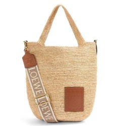 Replica Perfette Loewe Slit Tote Qualità superiore replica Raffia e Vitello imitazioni