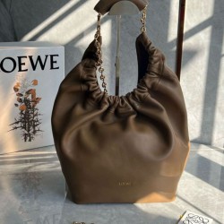 Loewe Medium Squeeze Borse Firmate Replica Marrone Nappa Agnello qualità specchio Replica Perfette Loewe Medium Squeeze Borse Firmate Marrone Nappa Agnello imitazioni