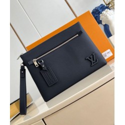 LV Takeoff Pouch Louis Vuitton Aerogram blu navy M11486