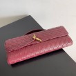 Pochette Andiamo di Bottega Veneta con Manico Agnello Intrecciato Barolo