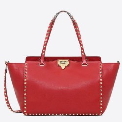 Riproduzione Fedele Valentino Medium Rockstud Tote Rosso Grain Calfskin imitazioni