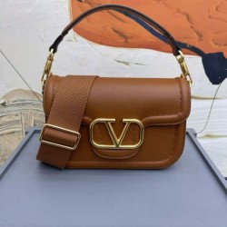 Valentino Alltime Borsa a tracolla Marrone Granulata Replica qualità specchio Replica Perfette Valentino Alltime Borsa a tracolla Marrone Granulata imitazioni