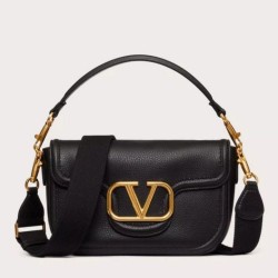 Replica Perfette Valentino Alltime Borse  Alta Qualità a tracolla Nera Granulata imitazioni