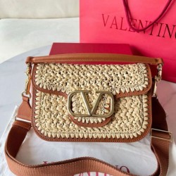 fedele Valentino Alltime Borse a tracolla Raffia naturale Replica qualità specchio Replica Perfette fedele Valentino Alltime Borse a tracolla Raffia naturale imitazioni