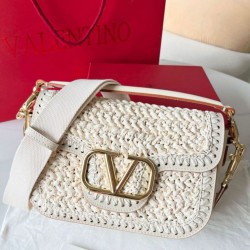 Valentino Alltime Borse a tracolla Bianco Raffia Replica qualità specchio Replica Perfette Valentino Alltime Borse a tracolla Bianco Raffia imitazioni