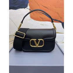 Valentino Alltime Borse Replica Alta Qualità a tracolla Nera Granulata