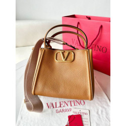 Valentino Alltime Medium Borsa Marrone vitello granata