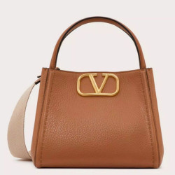 Valentino Alltime Medium Borsa Marrone vitello granata