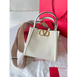 Valentino Alltime Piccolo Borsa Bianco vitello granata