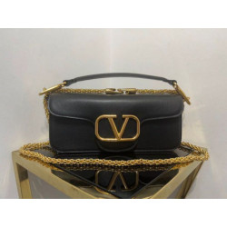 Valentino Loco Grande Borsa A Tracolla Nero Vitello