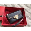 Valentino Mini Rockstud Crossbody Borse Replica Nero Vitello