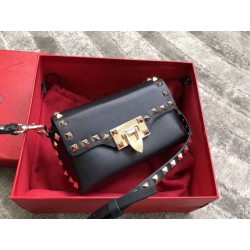 Valentino Mini Rockstud Crossbody Borse Replica Nero Vitello