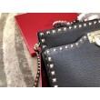 Valentino Nero Medium Rockstud Top Handle Borsa