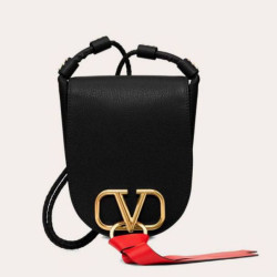 Valentino Piccolo Vring Crossbody Borsa Nero Capra