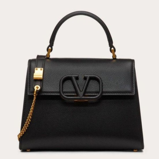 Valentino Piccolo Vsling HandBorse Firmate Replica Nero Vitello Granato